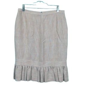 Tracy Reese Linen Blend Woven Peplum Skirt - Size 6